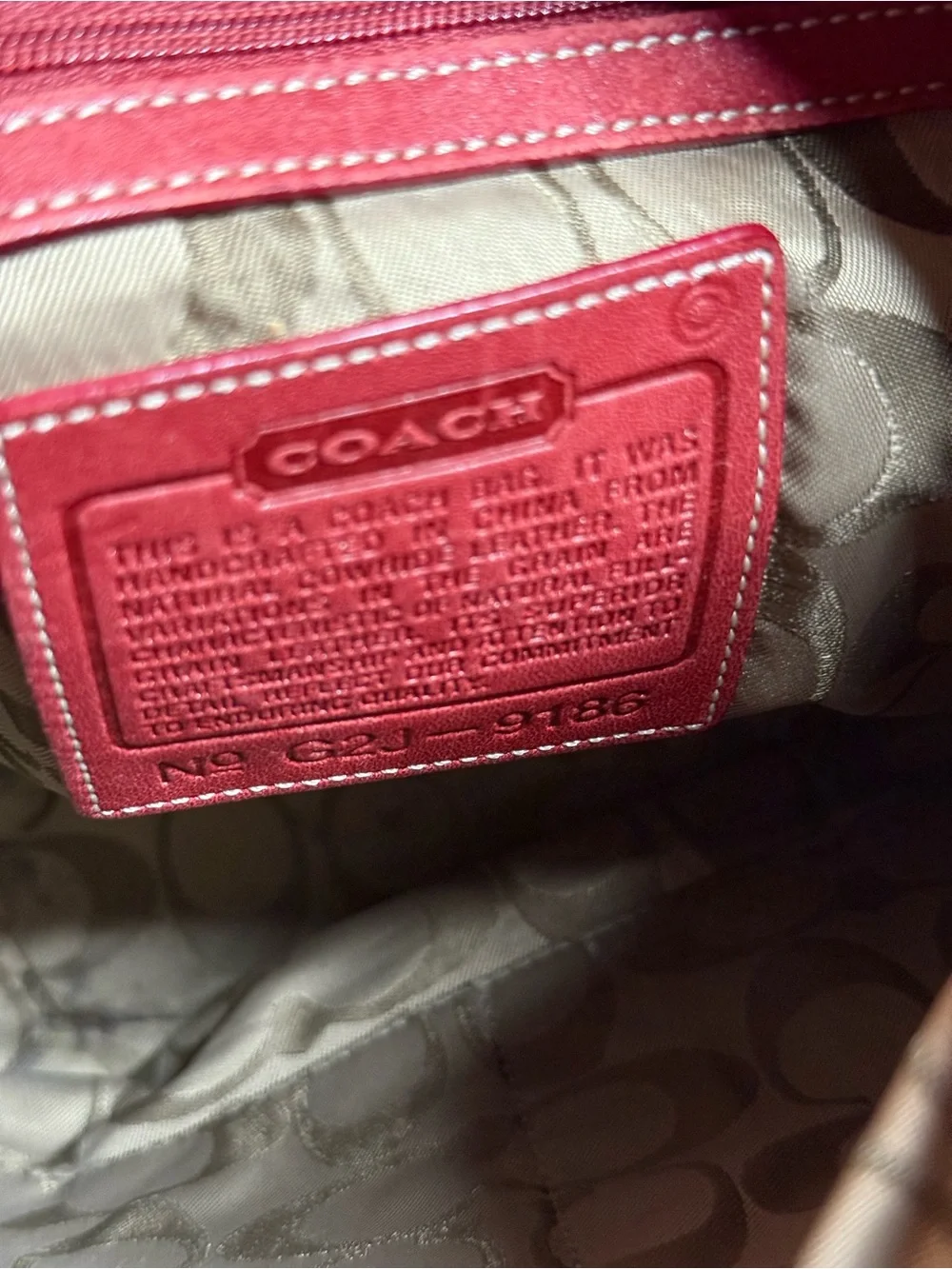 Coach Red Leather Shoulder Bag with Wide Strap